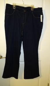 NEW Plus Bootcut Stretch Lightweight Dark Blue Denim Jeans Lady's 24 W